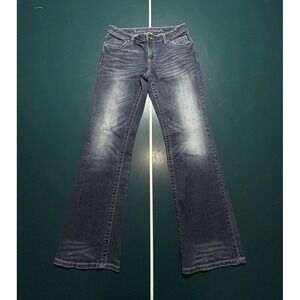 VTG Harley Davidson Jeans Womens 12 Bootcut 32x31 Stretch Faded Dark Wash Y2K